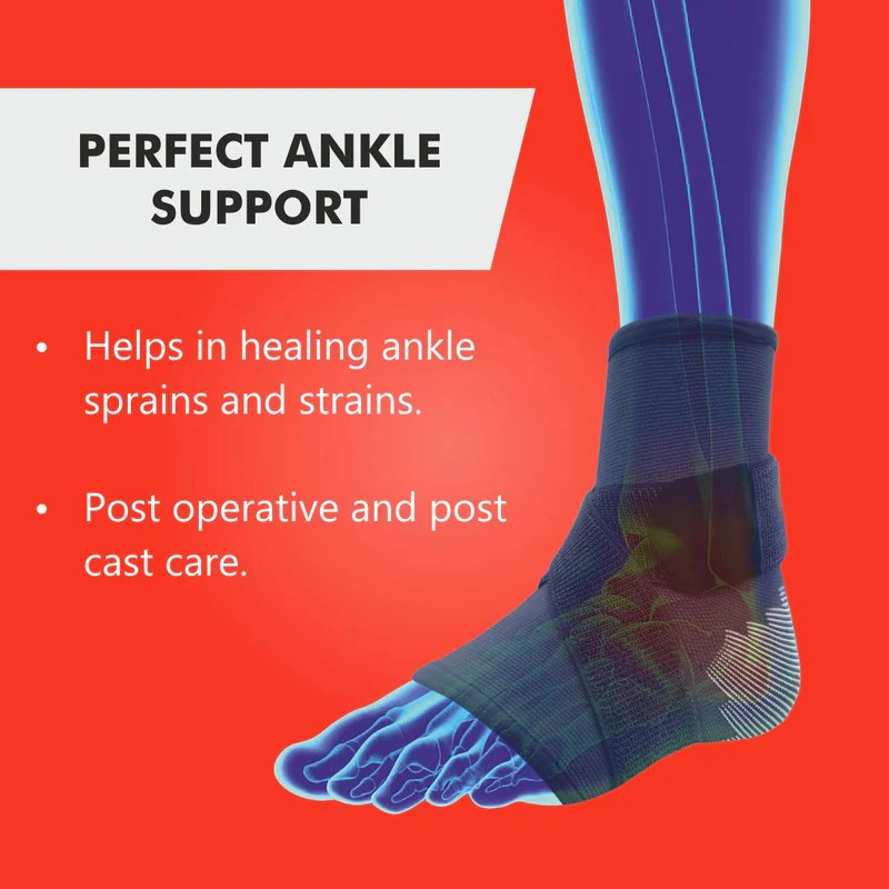 Ankle Support with Binder | Compression for Sprains, Pain Relief & Post-Cast Care
