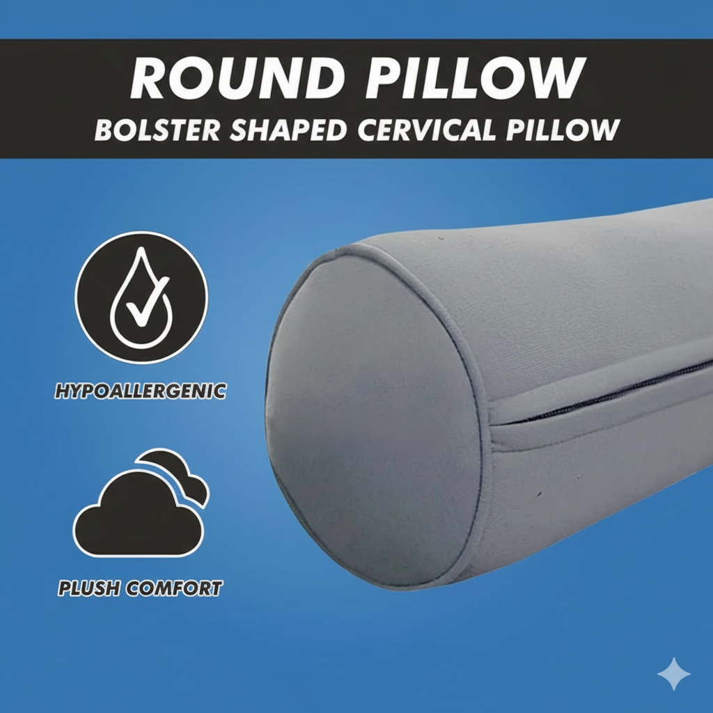 Cervical Pillow (Round) | Ergonomic Neck Support for Pain Relief & Comfortable Sleep